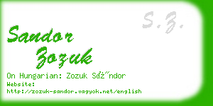 sandor zozuk business card